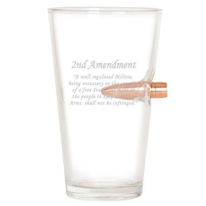 Shots Fired by Lucky Shot USA Lucky Shot .50 Cal BMG Bullet Beer Pint "2nd Amendment" - Bierglas (475ml)