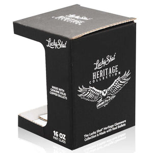 Shots Fired by Lucky Shot USA .50 Cal BMG Bullet Beer Pint - FUBAR gravure - Bierglas (475ml)