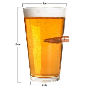 Shots Fired by Lucky Shot USA .50 Cal BMG Bullet Beer Pint - FUBAR gravure - Bierglas (475ml)