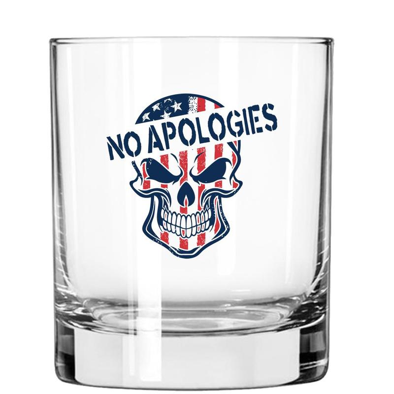 Shots Fired by Lucky Shot USA Americana Collection – Whiskyglas – "NO APOLOGIES" (325ml)