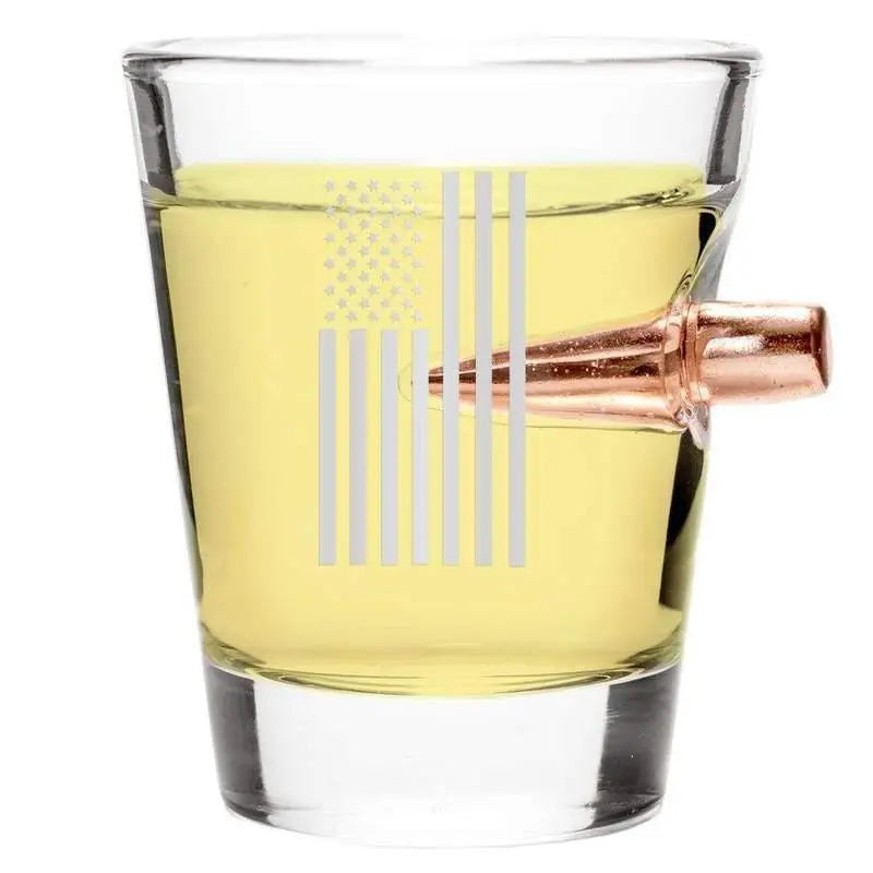 Shots Fired by Lucky Shot USA Lucky Shot USA .308/7.62 Bullet Shot Glass "Draped Flag" (54ml) shotglas