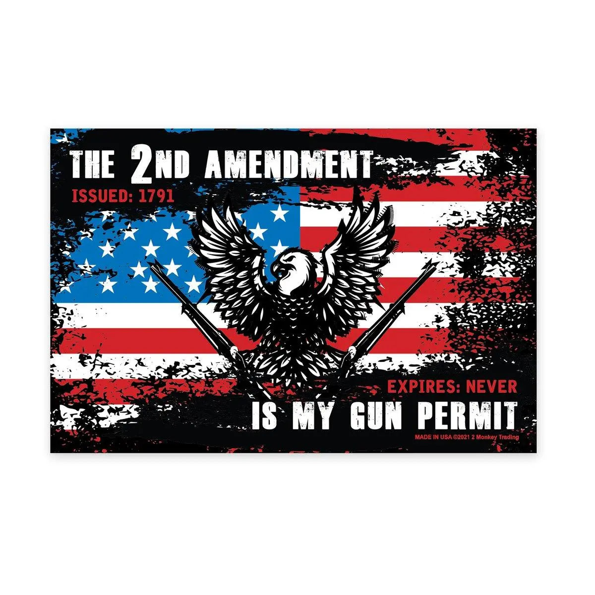Lucky Shot USA - Magneetsticker - 2nd Amendment is my Gun Permit