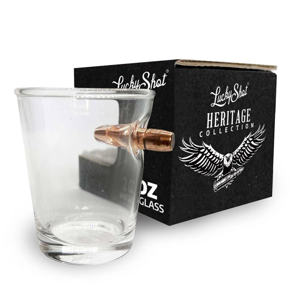 Shots Fired by Lucky Shot USA .308 bullet Punisher Shot Glass