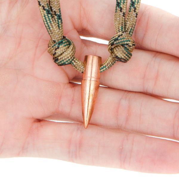 Lucky Shot USA Necklaces Paracord sniper ketting met .308/7.62 Projectiel (Camo of Zwart) 12.99 Shots Fired!