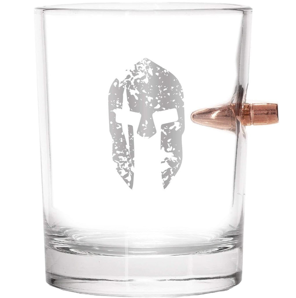 Shots Fired® Lucky Shot USA .308/7.62 Bullet Whiskyglas "Molon Labe"  (300ml)