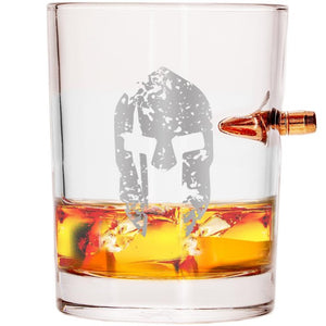 Shots Fired® Lucky Shot USA .308/7.62 Bullet Whiskyglas "Molon Labe"  (300ml)