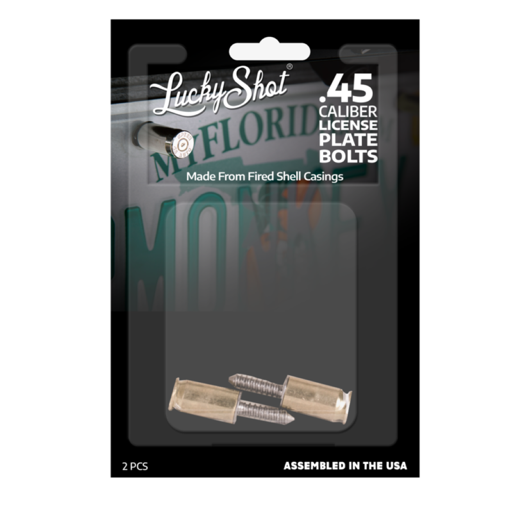Shots Fired by Lucky Shot USA .45 ACP Kentekenplaatschroefjes 2 stuks (Koper/Goud)