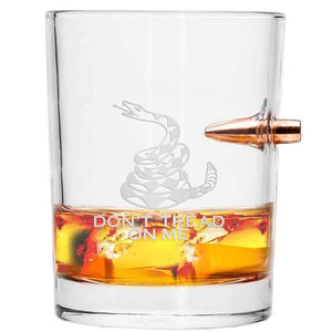 Shots Fired® Lucky Shot USA .308/7.62 Bullet Whiskyglas "Don't Tread on Me"  (300ml)