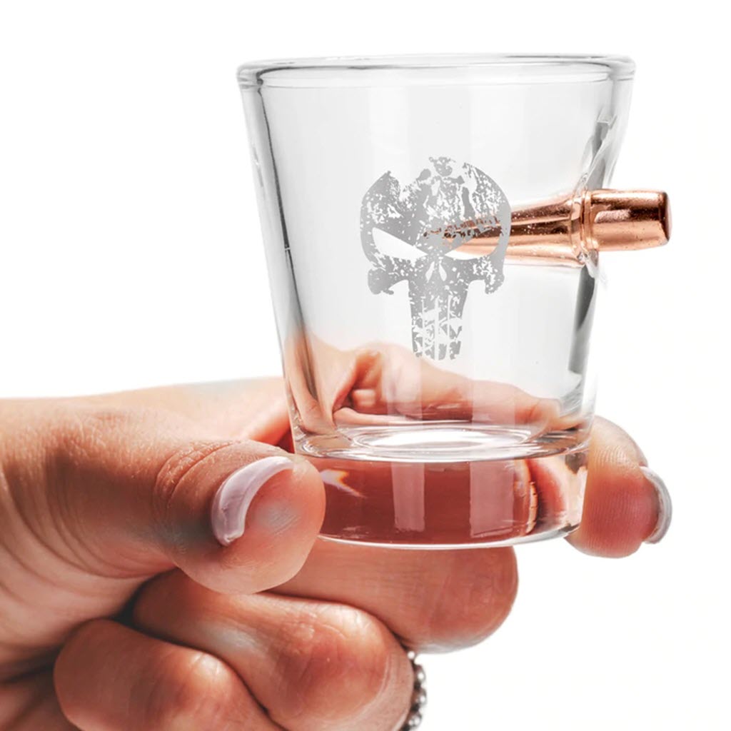 Shots Fired by Lucky Shot USA .308 bullet Punisher Shot Glass