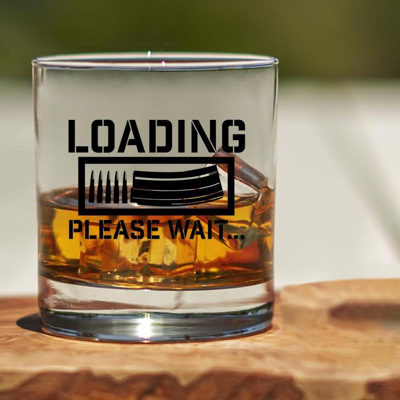 Shots Fired by Lucky Shot USA Americana Collection – Whiskyglas – "LOADING PLEASE WAIT" (325ml)