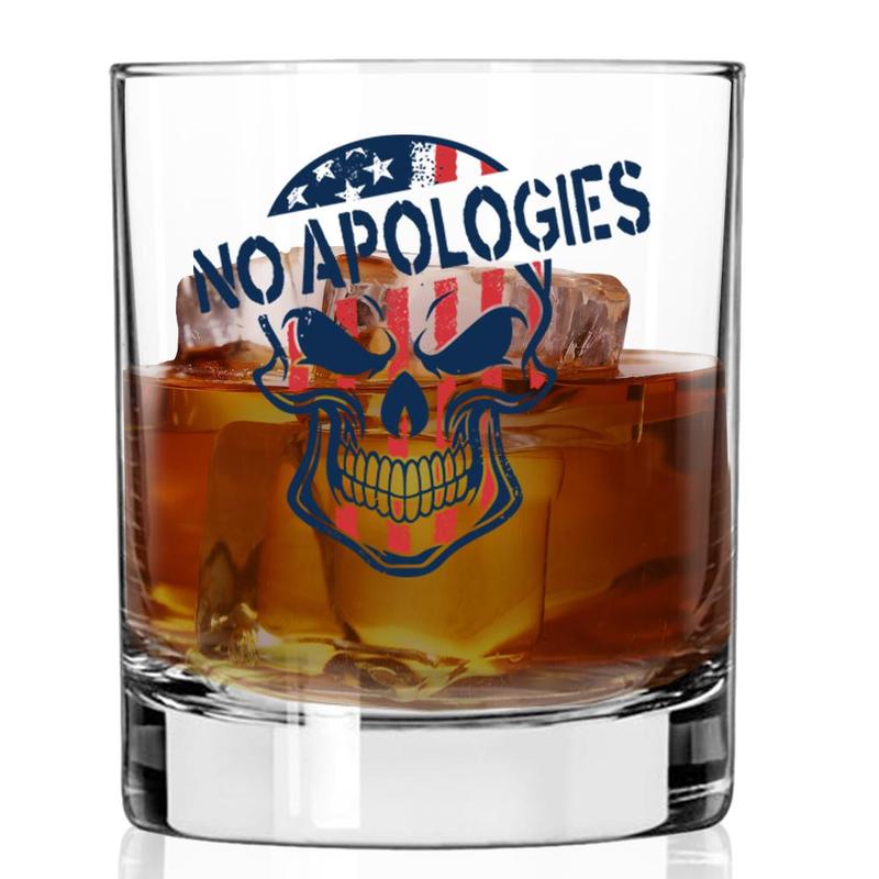 Shots Fired by Lucky Shot USA Americana Collection – Whiskyglas – "NO APOLOGIES" (325ml)