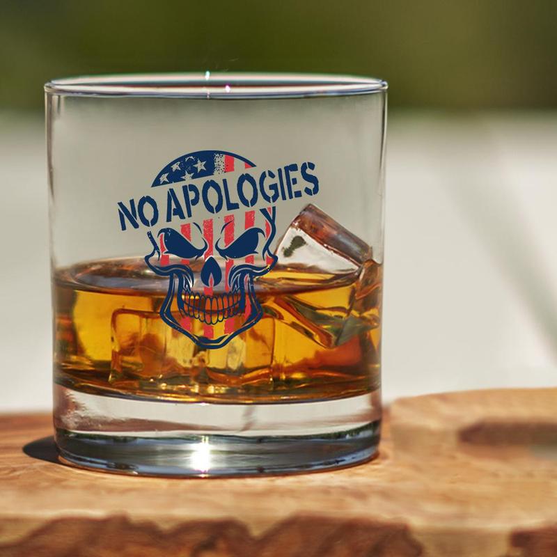 Shots Fired by Lucky Shot USA Americana Collection – Whiskyglas – "NO APOLOGIES" (325ml)