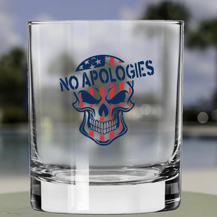 Shots Fired by Lucky Shot USA Americana Collection – Whiskyglas – "NO APOLOGIES" (325ml)