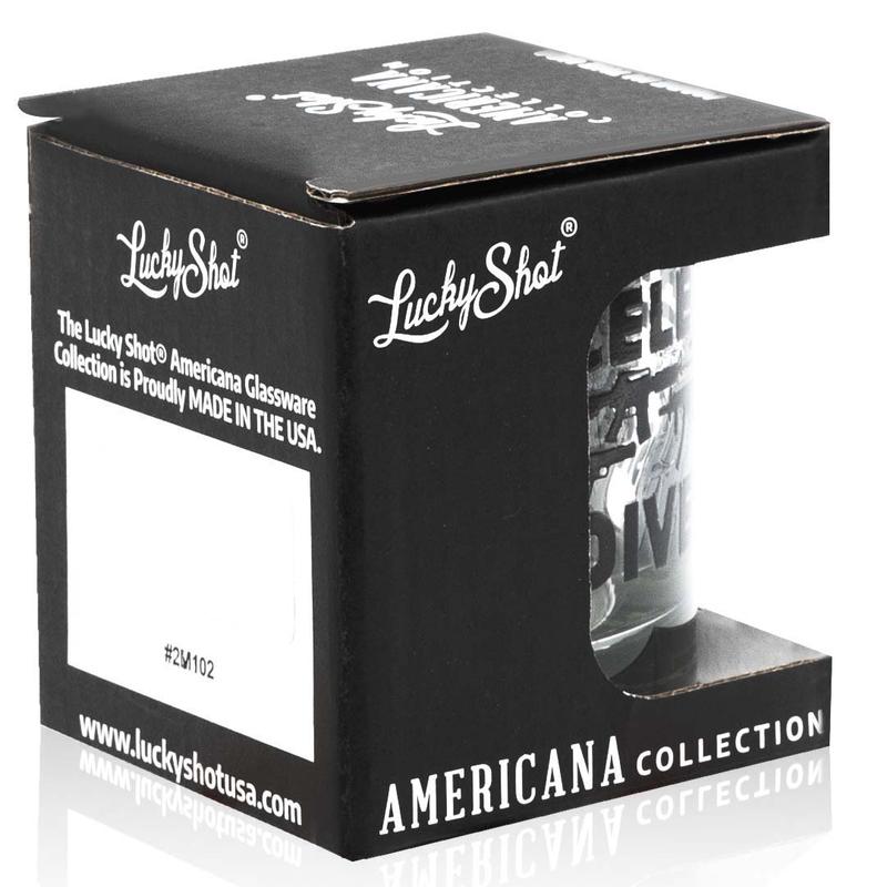 Shots Fired by Lucky Shot USA whiskyglazen Americana Collection Whiskyglas - "PUNISHER" Amerikaanse vlag (325ml)