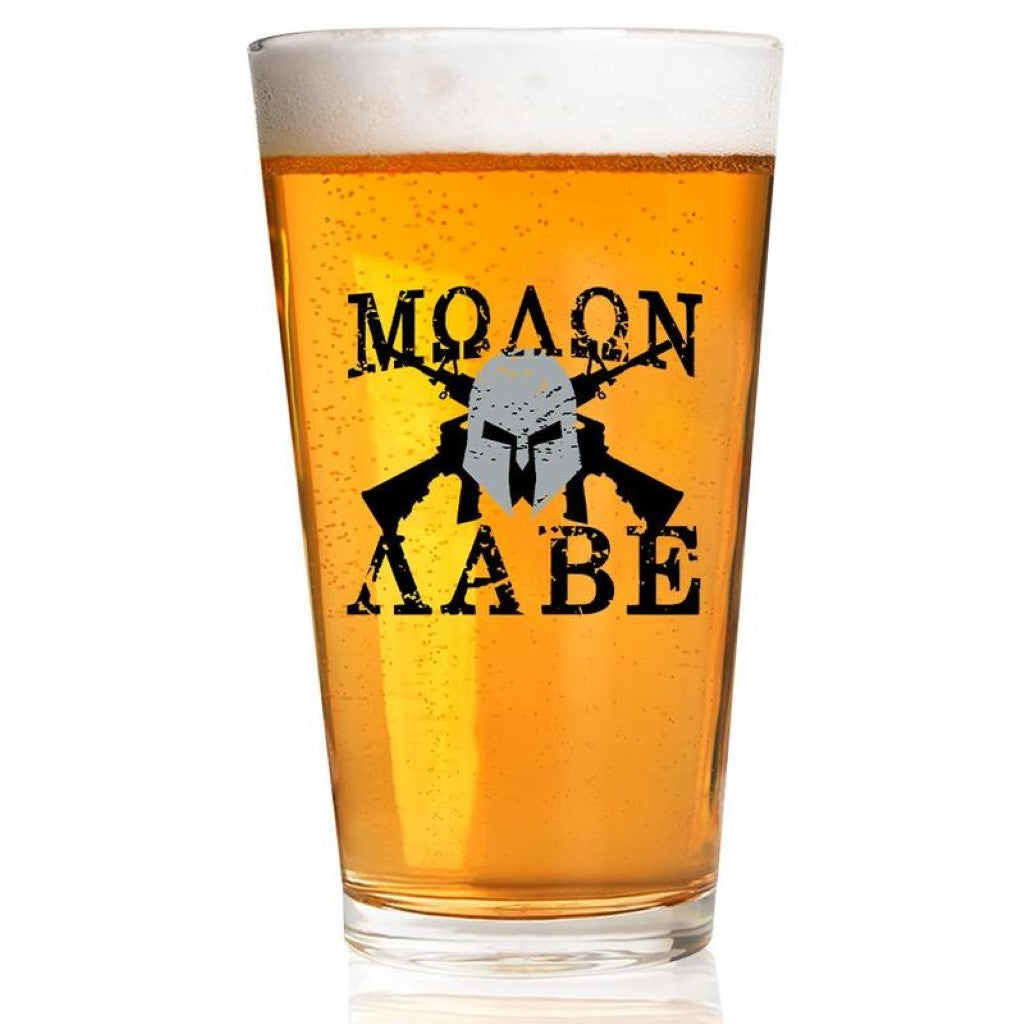 Shots Fired by Lucky Shot USA bierglazen Americana Collection – Bierglas (Pint) – "MOLON LABE" – (475ml)