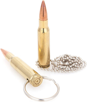 Shots fired by Lucky Shot USA .308/7.62 Ball Chain Bullet Necklace Kogelketting (60cm)