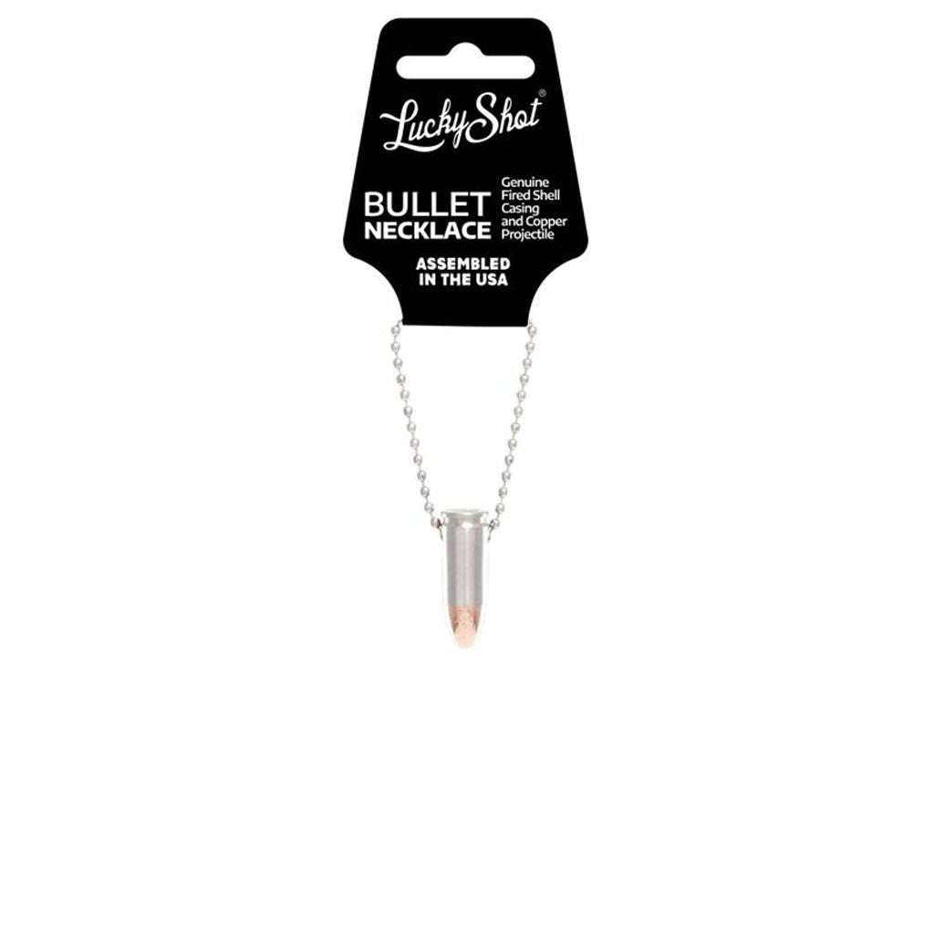 Shots fired by Lucky Shot USA 9mm Ball Chain Bullet Necklace Kogelketting (60cm) - Nikkel