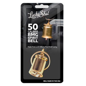 Shots Fired by Lucky Shot USA .50 Cal BMG Guardian bell | Gremlin bell voor motorrijder of piloot (koper)