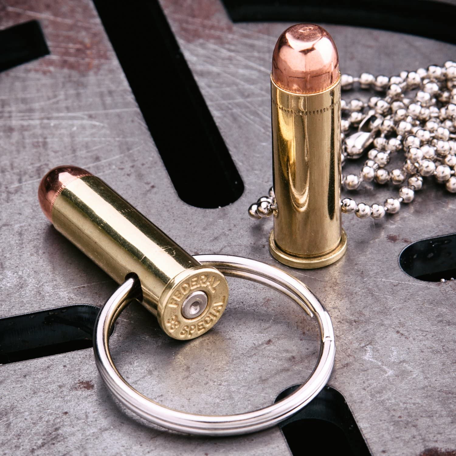 Shots fired by Lucky Shot USA .38 Special Ball Chain Bullet Necklace Kogelketting (60cm)