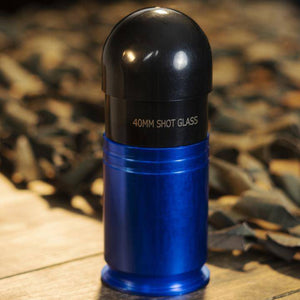 Shots Fired by Lucky Shot USA 40MM Shotglas "40 mike grenade" CNC Aluminium Blauw (60ml)