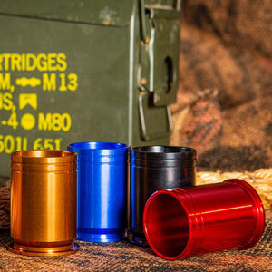 Shots Fired by Lucky Shot USA 40MM Shotglas "40 mike grenade" CNC Aluminium Blauw (60ml)